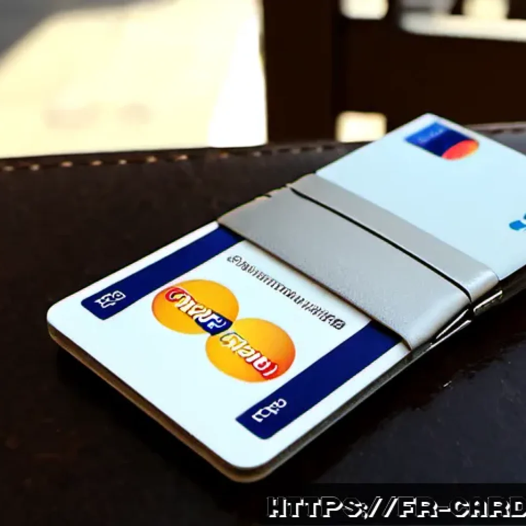 체크카드와 신용카드 차이 - Photorealistic overhead still life on a Parisian café table, two unbranded bank cards placed side by...